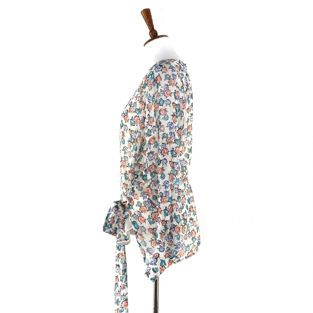 Jason Wu Grey Floral Print Silk Blouse - Picture 6 of 10